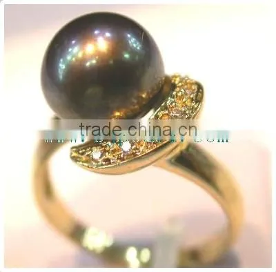 Purple Pearl Ring Tahitian Ring photo-5