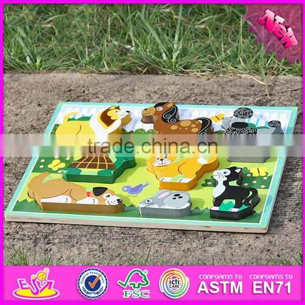 2016 New Design Educational 3d Puzzle Toy Wooden Animal Shapes for Kindergarten W14D021 photo-4