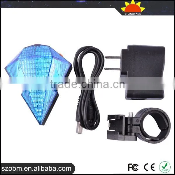 Factory Wholesale OEM Blue Diamond Style Wireless LED Laser Bicycle Bike Safelight Taillight photo-4