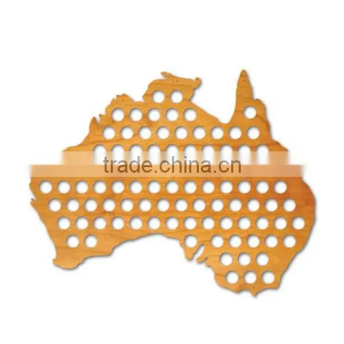 Best Price Beer Cap Maps Bottle Beer Soda Pop Wood Cap Organizer photo-2