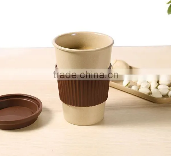 Organic Natural Rice Husk Mug and Cups With Silicone Lid+sleeve photo-4