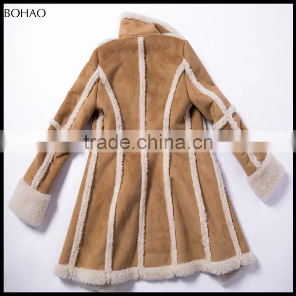 2017 New Fashion Thick Loose Yellow Imitation Fur Coat Women photo-5