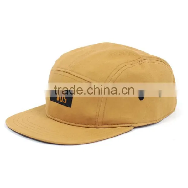 Zipper Pocket Hidden Blank Cotton Khaki 5 Panel Hats photo-2