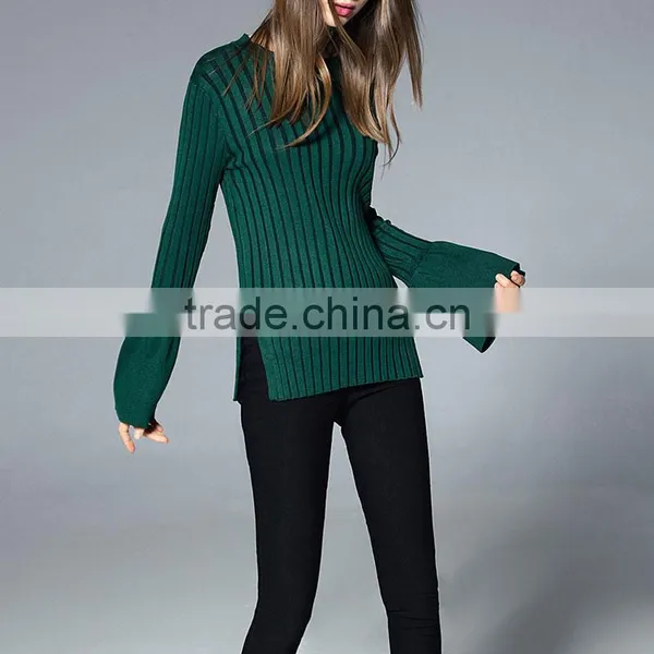 Maxnegio New Fashion Lotus Leaf Sleeves Korean Style Woolen Sweater Designs for Ladies photo-2