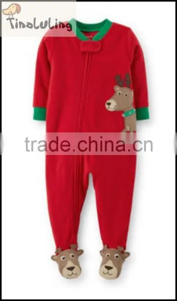 Wholesale 100% Cotton Boys and Girls Winter Pajamas,kids Pajamas With Feet photo-2