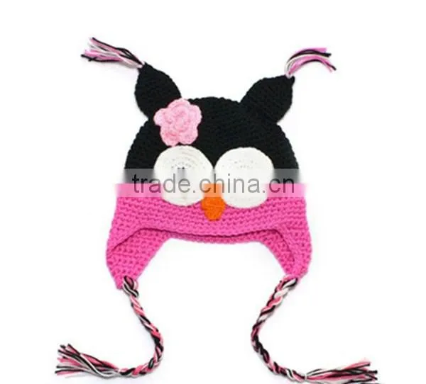 Fashion Pattern Free Baby Handmade Owl Crochet Hat photo-3