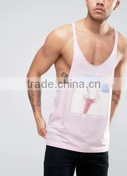 Custom Mens Overall Sublimation 100% Polyester Stringer Fitness Gym Singlets photo-3