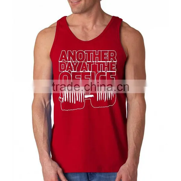 100% Cotton Custom Design Wholesale Stringer Mens Tank Top With Printing photo-2