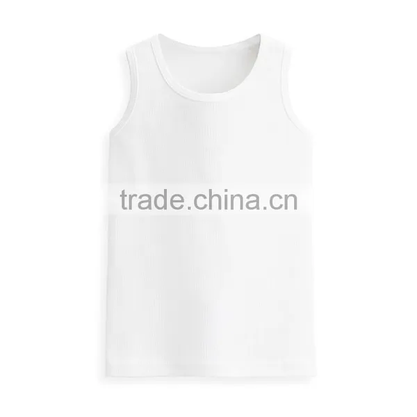 Children Clothing Fashion Style Newest Design Custom Kids Wholesale Plain White Tank Top photo-3