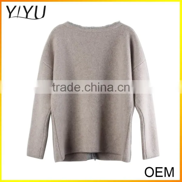 Wholesale 2016 Women Tailored Collar Long Sleeve Button Down Knit Cashmere Cardigan With Pocket photo-2