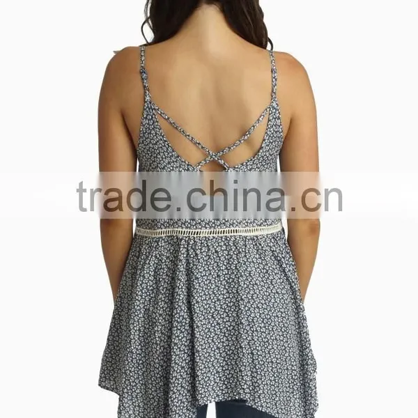 Floral Print Delicate Layered Tank Top Wholesale Bohemian Women Top photo-4