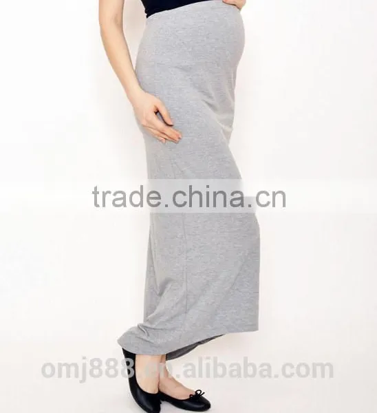 Plus Size Women Plain Long Maxi Maternity Skirt photo-2