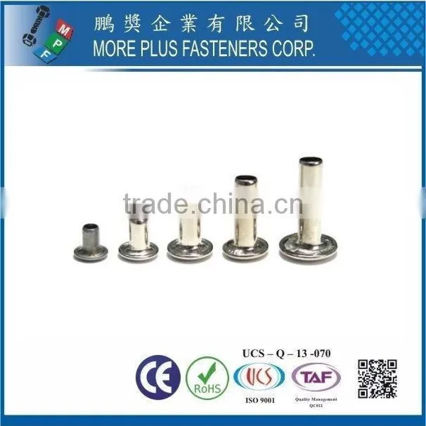 Taiwan Stainless Steel Tubular Rivet Hollow Tubular Rivets Din 7340 Tubular Rivets photo-4