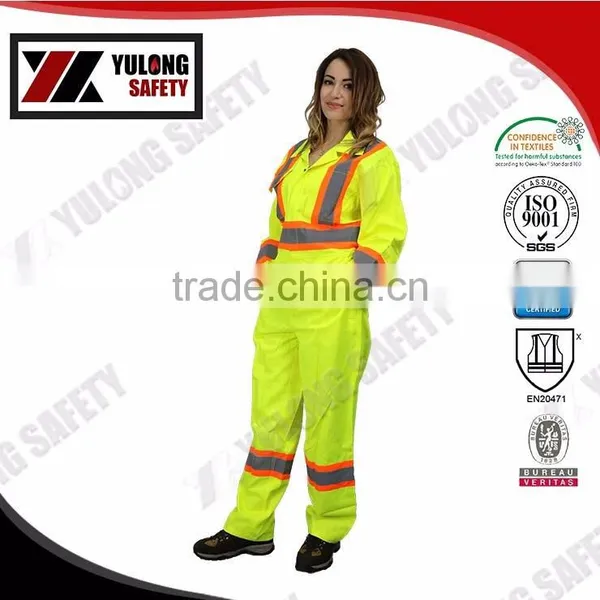 EN 20471 High Visibility Yellow Safety Coverall Used In Roadway photo-5