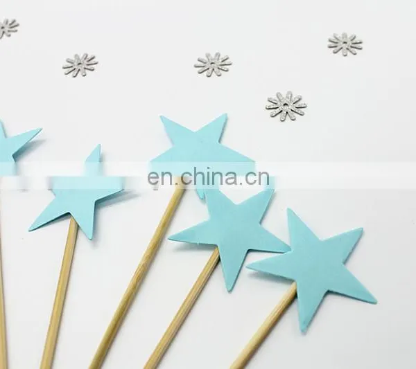 Blue Stars Cupcake Topper Birthday Party Cake Decorations photo-4