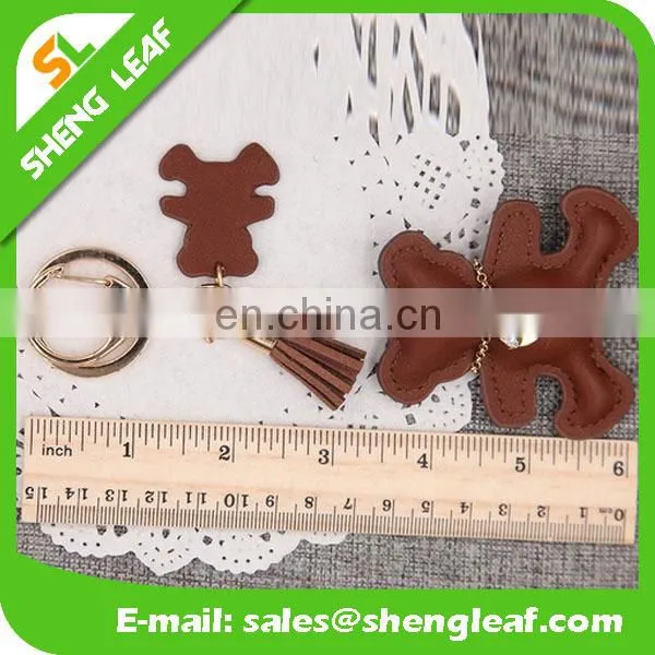 Funcy Bear Shaped With Various Colors Leather Keychains photo-2