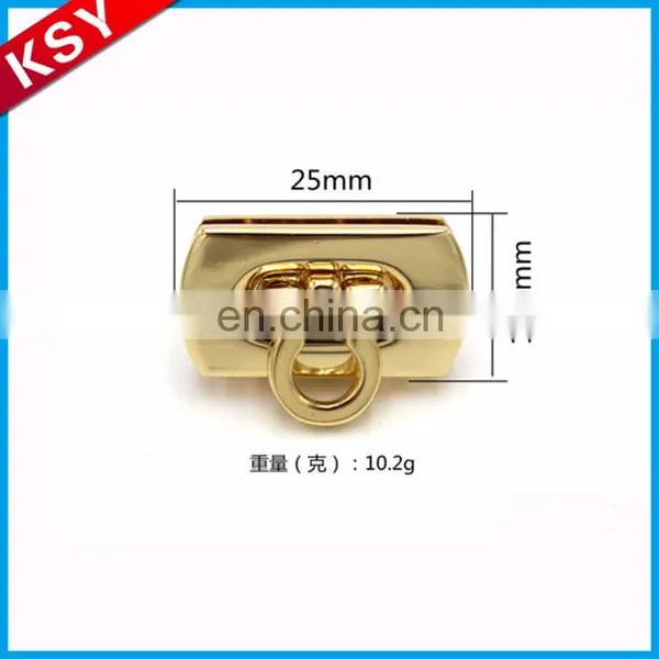 Best Selling Press Bag Briefcase Handbag Fashion Metal Gold Turn Lock For Bags Hardware photo-2
