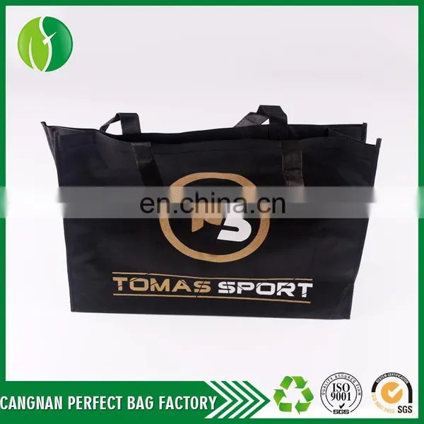 Top Quality Eye-catching Black Bulk Cheap Nonwoven Custom Utility Tote Bag photo-4