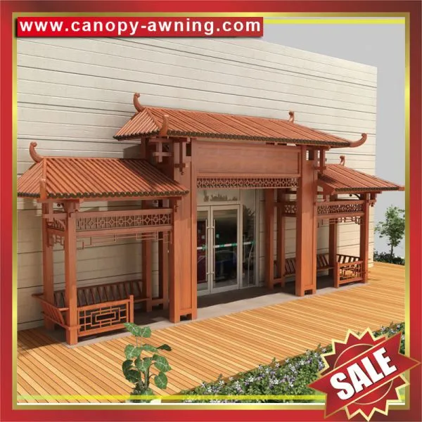 Outdoor Park Garden Wood Look Style Alu Aluminum Metal Gazebo Pavilion Pagoda Gloriette Inn Shelter photo-4