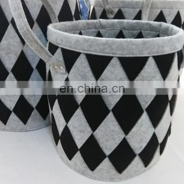 Foldable Knitted Felt Storage Laundry Baskets photo-3
