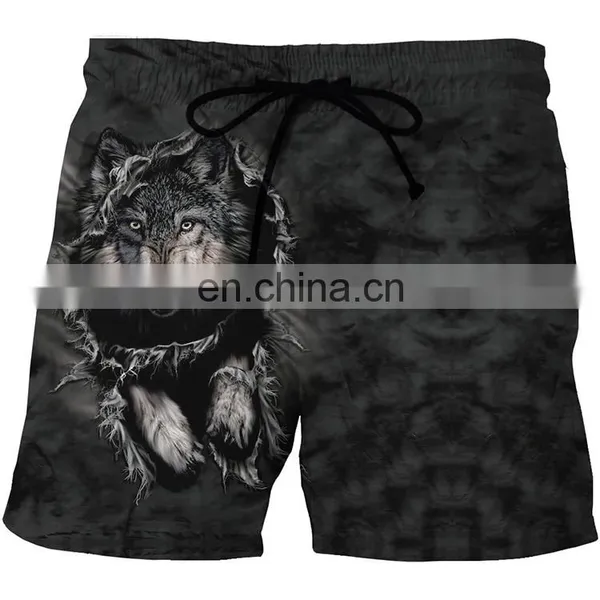 2021 Men Custom Shorts Lion Black Clearly Printed Men Summer Beach Swim Shorts