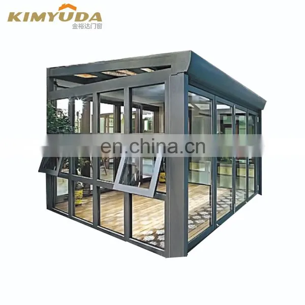 JYD Heat Insulating Aluminum Alloy Tempered Glass American Style Aluminum Glass Roof Sunroom