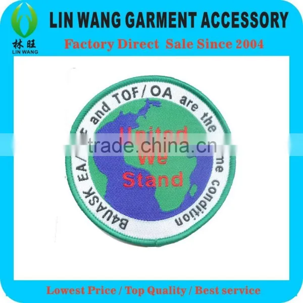 Round Shape Patriotic Woven Badge