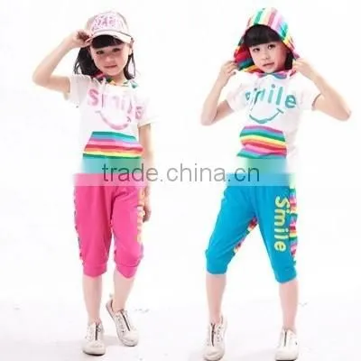 2015 Children Sports Wear Plain T-Shirt and Sport Pants / Wholesale Clothing Made in China Jiangxi photo-4