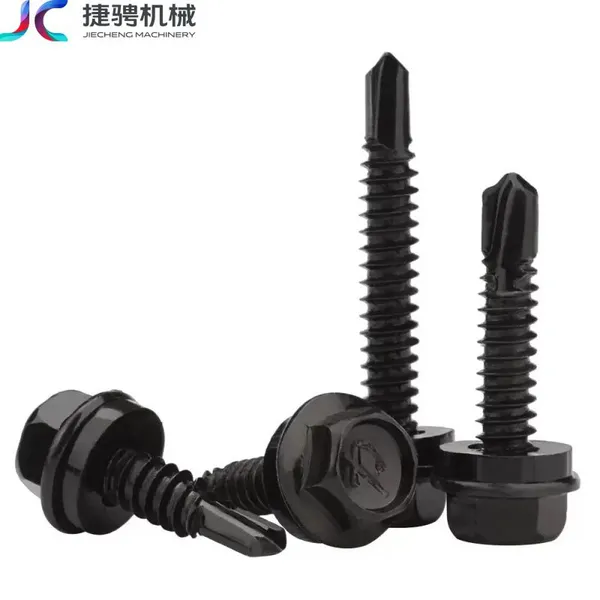 Carbon Steel Black Color Steel Tile Iron Sheet Outer Hexagonal Drilling Self-tapping Screws photo-5