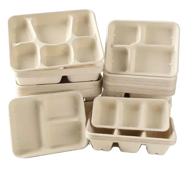 15oz Disposable Bagasse Tableware Bowl With Lid Stackable for Meal Prep photo-2
