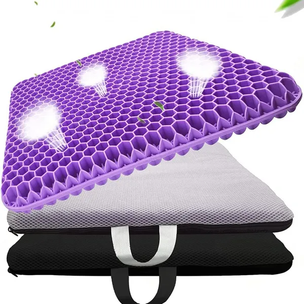 Breathable Honeycomb Gel Seat Cushion TPE Gel Enhanced Seat Cushions Non-Slip Orthopedic Coccyx Cushion