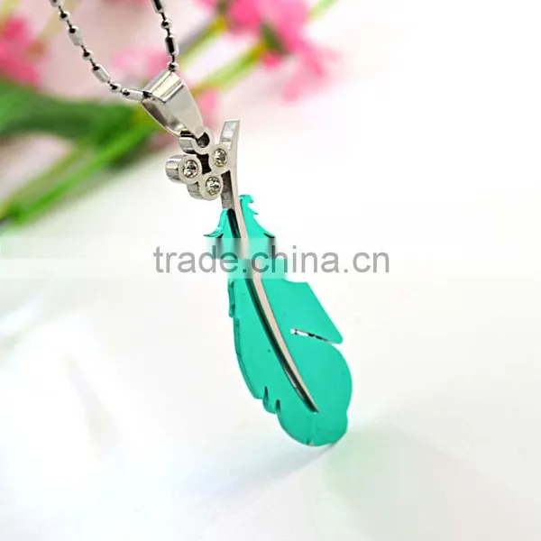 Custom Made Charms Wholesale Silver Feather Charm Pendants photo-2