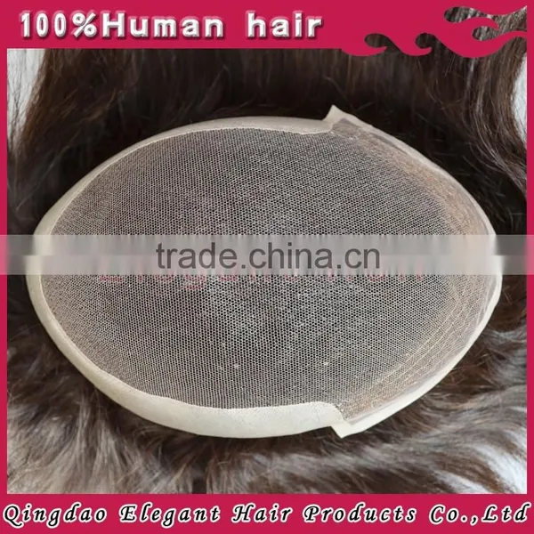 2015 Qingdao Hairpiece Factory Unprocessed Quality Virgin Human Hair Bleached Knots Men Toupee photo-6