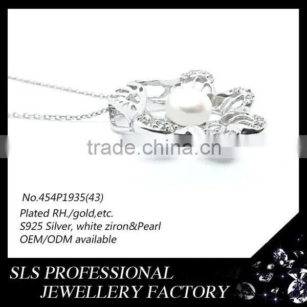 925 Silver Pearl Chain Necklace Designs Bridal Pendant ,pearl Beauty Cream Chinese Pearl Necklace Pendant Fashion photo-2