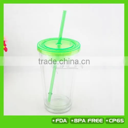 16OZ Double Wall Plastic Drinking Glass W Removable Bottom ,2014 NEWS!