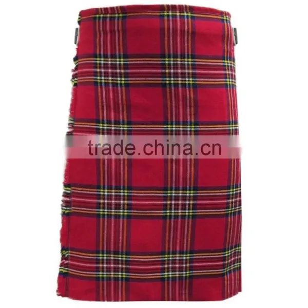Scottish Royal Stuart Men's Scottish Kilt Made Of Fine Tartan Fabric
