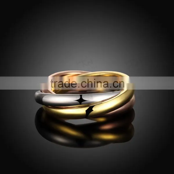Unique Steel Ring Gold/rose Gold/white Gold Stainless Steel Rings 316L photo-2