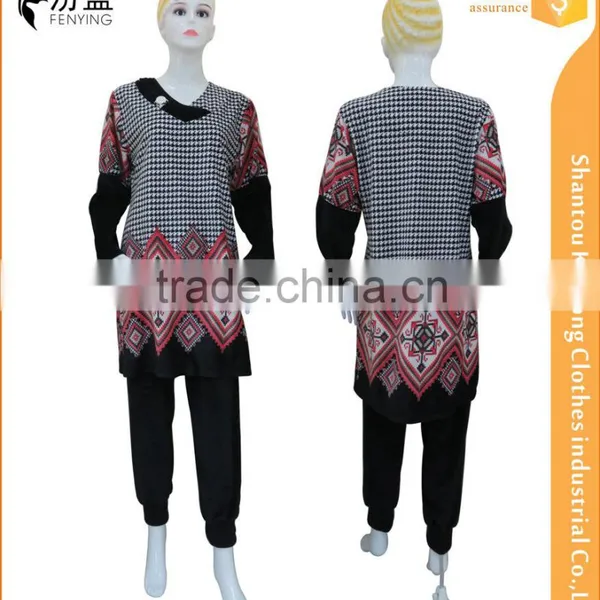 Newest Islamic Women's Suits With Buttons on Neck