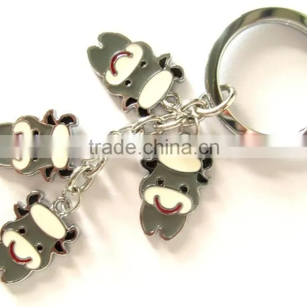Shiny Rhineston Skull Custom Metal Keychain photo-6