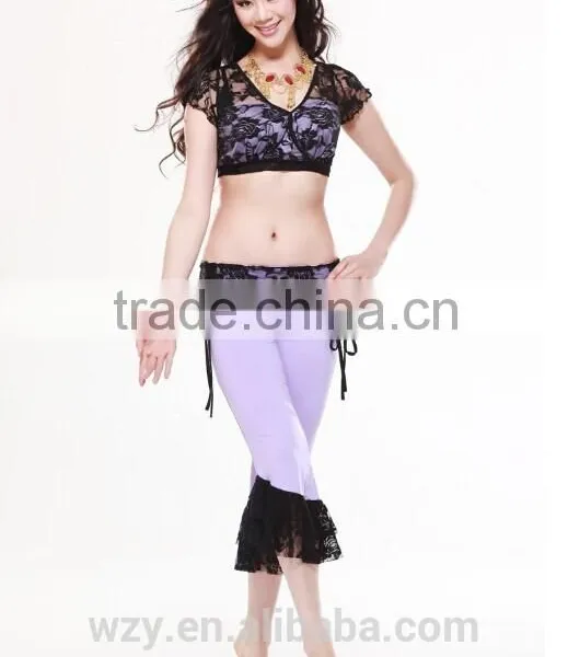 Hot Popular Sexy Lady Black Lace and Milk Silk Belly Dance Costumes China