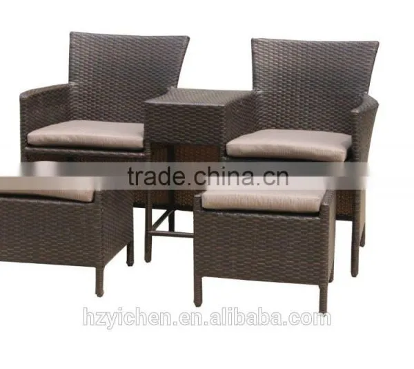 Hot Selling Stackable Outdoor Garden Wicker Rattan Chair With Foot Rest KD