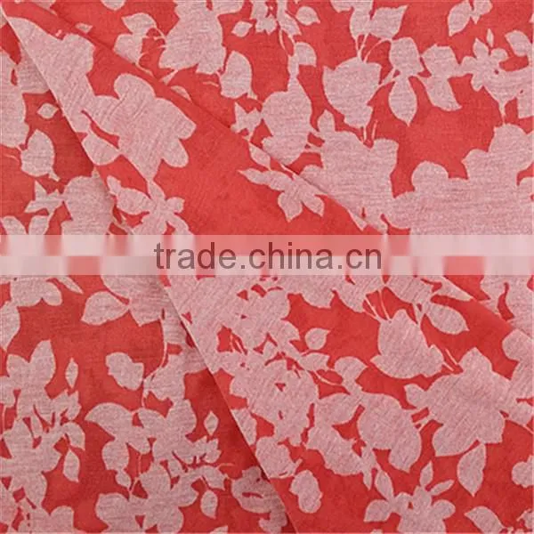 2015 Esse Textile Knitted Fabric White Flower T/R Fabric Burnout Fabric for Garment