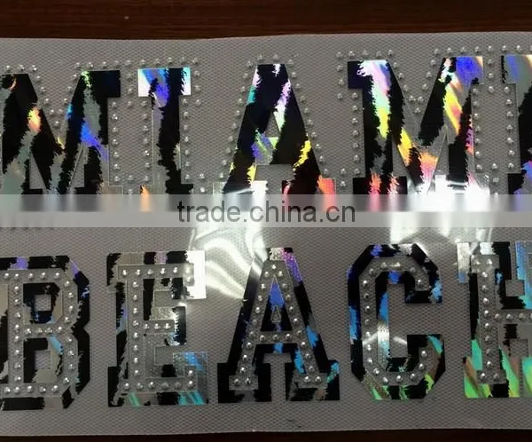 Miami Beach heat transfer foil rhinestud transfers motif
