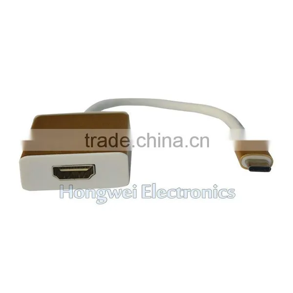 Gold Shell HDMl Adapter to USB Type C Standard 1440P Usb 3.1 Composite Video Adapter photo-2
