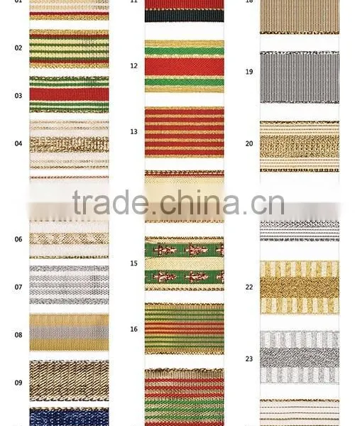 Popular Elegant Christmas Wired Ribbon for Christmas Tree Decoration
