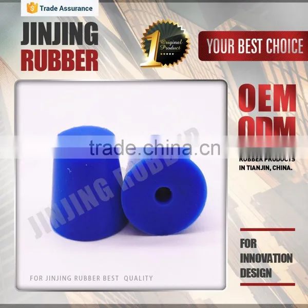 Blue 24~28mm Diameter Silicone Rubber Round Stopper / Hole Plugs/Natural Silicone Synthetic Rubber Products Manufacturer