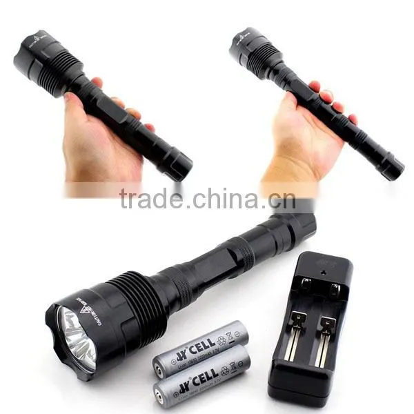 C8-3T6 Rechargeable 3*XML L2 T6 LED Hight Brightest Flashlight 3800LM Police Xml t6 Flashlight photo-5