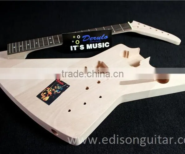 DIY Unfinished Electric Guitar Kits Solid Mahagany China Guitar Factory MX-012 photo-3