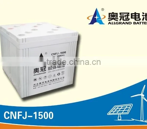 Sealed Rechargeable AGM Lead Acid Battery 2V 1500ah UPS Battery for Solar Battery