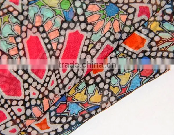 100% Polyester 75D Printed Chiffon Fabric photo-3